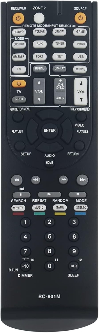 RC-801M Replacement Remote Control Fit for Onkyo Audio Receiver TXNR509 HTR690 HTR990 HTS7400 HTS9400 HTRC360