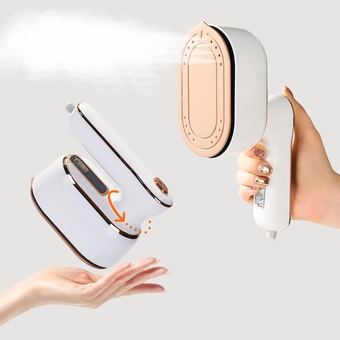 Mini Travel Steamer Iron, Portable Handheld Steam Iron for Clothes with 5s Fast Heat-up, 180° Rotatable Travel Garment Steamer for Home College Micro Ironing Machine for Dry and Wet (White)