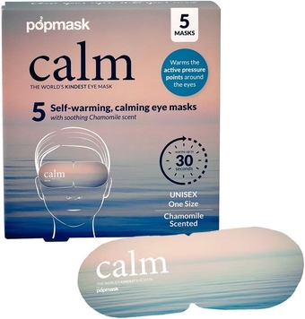 Popmask Calm Self Warming Steam Eye Mask Compress - Calming for Headache Relief, Dry Eyes, Puffy and to Help You Sleep 5 Pack