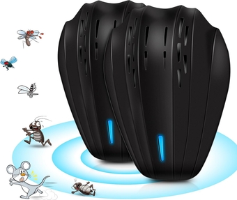 Ultrasonic Pest Repeller 2 Packs Indoor Pest Repeller Plug in Ultrasonic Pest Control Repelling Rodent and Insect Electric Pest Control Repellent Friendly for Rats,Mosquitoes, Flies, Spiders, Bats