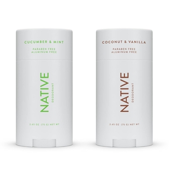Deodorant | Natural Deodorant for Women and Men, Aluminum Free with Baking Soda, Probiotics, Coconut Oil and Shea Butter | Coconut & Vanilla and Cucumber & Mint - Variety Pack of 2