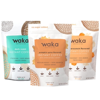 Quality Instant  — 100% Arabica Beans — Dark Roast, Pumpkin Spice Flavored, Butterscotch Flavored 3.5 oz Per Bag