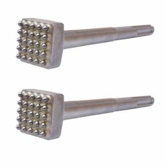 11 3/4 in. 25 Tips Concrete Bushing SDS Max Bit, 1 1/2 Inch Square Head Concrete Roughness Coating Remove Bush Hammer Drill Bit for Demoliton Hammer(Pack of 2)