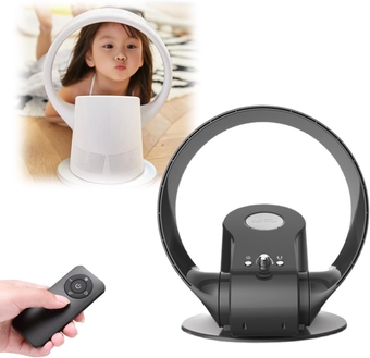 Table Fan For Bedroom, 12 Inch Bladeless Fan, 90° Oscillating Desk Fan With Remote Control, Quiet Cooling, Easy To Clean (Color : Black)