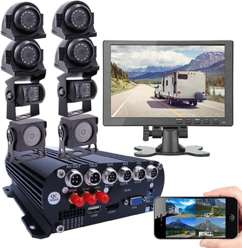 8-CH 4G GPS WiFi 1080N Mobile Vehicle Car DVR MDVR Video Recorder Kit Loop Record,Motion Detection,8pcs Waterproof IR Car Camera Remote View on PC/Phone/Web for Truck Van Bus RV