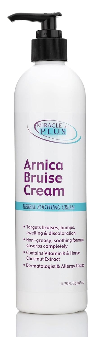 Arnica Cream Bruise Relief Vitamin K Cream For Bruises And Swelling On Skin, Bruise Cream Extra Strength Lotion, Moisturizing Bruise Formula Skin Care Gel W/Horse Chestnut, 11.75Oz Pump