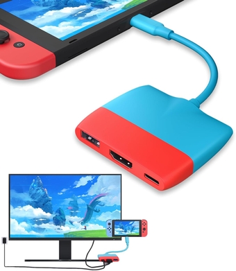 USB C to HDMI Adapter for Nintendo Switch/Switch OLED/MacBook Pro Air/iPad Pro/Android Phone, USB3.0 5GBps Date Transfer, USBC to 4K HDMI Output Multiport AV Converter Adaptor for Switch