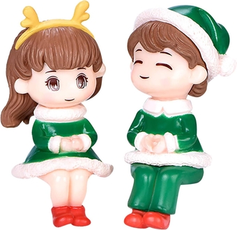 Christmas Snowflake Ornament 2 Pieces Mini Christmas Ornaments Christmas Desktop Ornaments Micro Christmas Ornaments Resin Tiny Christmas Hanging Decor for DIY Holiday Drunk Gnome (Green, One Size)
