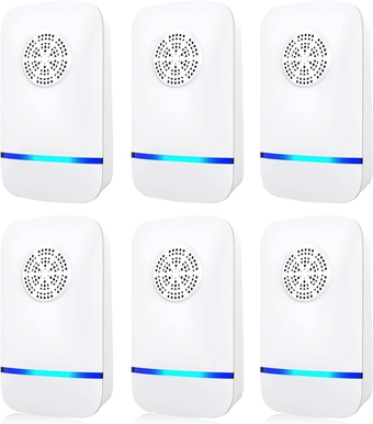 Ultrasonic Pest Repeller 6 Pack, Pest Control Ultrasonic Repellent Electronic Insects Rodents Repellent for Mosquito, Mouse, Cockroaches,Rats,Bug, Spider, Ant, Flies, Home, Warehouse, Kitchen