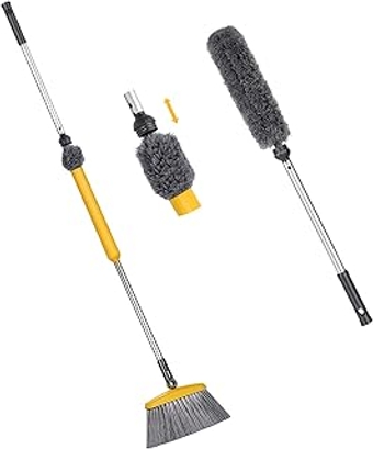 ZNM Broom Indoor Kitchen Broom with Soft Bristles, 55.1" Long Handle Angle Brooms for Sweeping Patio Garage Office Lobby H...