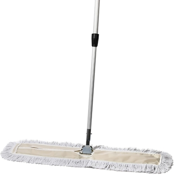 Commercial Dust Mop & Floor Sweeper, 36 in. Dust Mop for Hardwood Floors, Cotton Reusable Dust Mop Head, Extendable Mop Handle, Industrial Dry Mop for Floor Cleaning & Janitorial Supplies