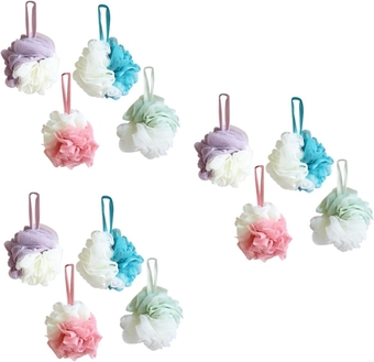 3pcs Exfoliating Shower Loofah Bath Loofahs Bath Pouf Large Mesh Pouf Bath Ball Bath Accessories Shower Ball Mesh Body Poufs Bath Sponge Swirl Body Scrubber Ball H301 Soft Headband