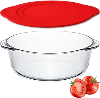 Glass Casserole Dish - Borosilicate Glass, Bakeware with Lid | Food Storage Glass Baking Dish with Lid, Oven, Stove, Microwave, Dishwasher and Refrigerator Safe Baking Dish - 2.2 Quarts