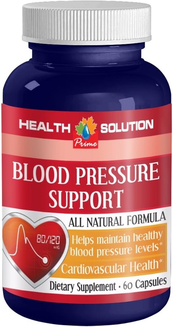 Blood Pressure Herbs - Blood Pressure Support 690MG - All Natural Formula - Garlic Supplement - 1 Bottle (60 Capsules)
