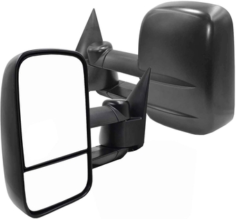 New Pair Towing Mirrors Manual Operated Textured Black Telescoping Trailer Side Mirrors Fit Chevy/GMC/Cadillac Silverado Sierra Avalanche Suburban Tahoe Yukon XL Escalade EXT ESV