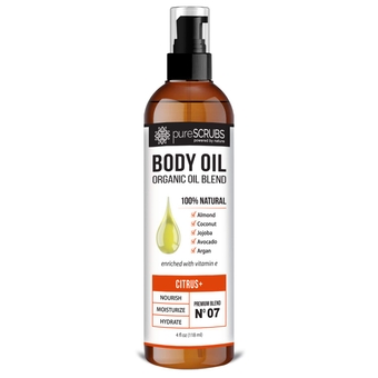 Ultra Moisturizing CITRUS+ BODY OIL Spray For Dry Skin, Massage, Cuticles & More Organic Super Blend of Jojoba, Argan, Coconut, Sweet Almond & Avocado Oils Enriched with Vitamin E - Lg 4oz