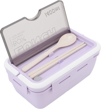 Bento Box Lunch Box Containers, 3 Compartments Lunch Containers For Adults1400ml Large Capacity Good Sealing Thermal Bento Lunch Box For Women(purple)