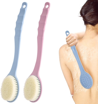 Back Brush for Shower, 2 Pack Bath Brush Long Handle with Soft Bristles, Back Scrubber for Shower Men & Women Exfoliating Body Brush