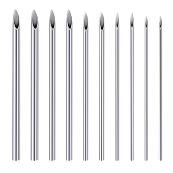 10PCS Mixed Piercing Needles, 12G 14G 16G 18G 20G Hollow Piercing Needles Stainless Steel Disposable Sterile for Nose Septum Ear Belly Button Nipple Tongue Lip Eyebrow Piercing