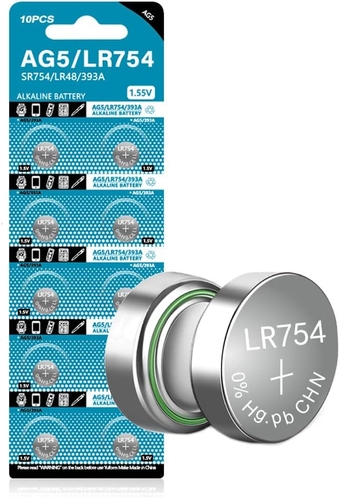 AG5 Button Cell Battery 1.5V LR754 Battery 393 SR48 L754 SR754 Alkailine Coin Batteries [10Pcs/Pack]