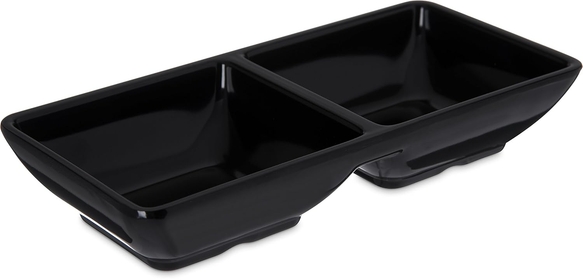 Carlisle FoodService Products 086203 Melamine Double Square Ramekin, 4 oz Capacity, 5-3/4" Length x 2-3/4" Width x 1" Height, Black (Case of 24)