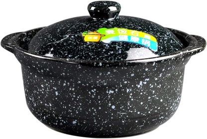 Snowflake Black Casserole Dish,Heat-Resistant Open Flame Dry Burning Ceramic,Household Stew Pot Braising Pan Black 800ml