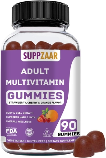 Vegetarian Gummy Multivitamin for Women & Men - Daily Men & Womens Multivitamin with Vitamins: A C D E B6 B12, Biotin & Zinc - Complete Vitamin Formula - 90 Count