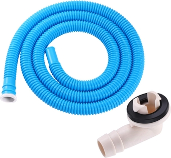 3/5 Inch AC Drain Hose Connector Elbow Fitting with Rubber Ring for Mini-Split Units and Window AC Unit and Air Conditioner Drain Hose with 5.2 Feet Long