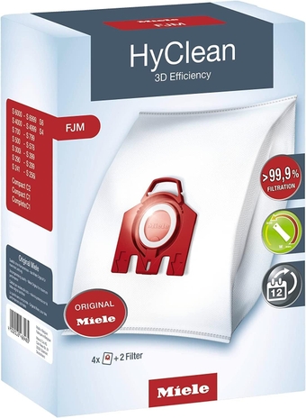 Original AirClean 3D Efficiency FJM Vacuum Cleaner Bags Compact C2, Compact C1, Complete C1, S6 and S4 Vacuum Cleaners