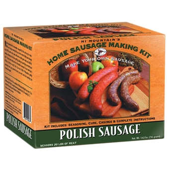 Seasonings - POLISH Sausage Making Kit ǀ Includes Sausage Seasoning, Cure, Natural Hog Casings, and Simple-to-Follow Directions ǀ Creates 30 lbs of Delicious Polish Sausage