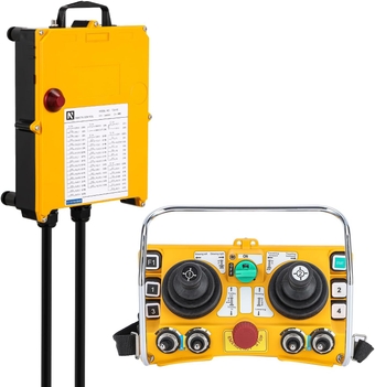 Wireless Crane Remote, 12V Industrial Remote Control Hoist Crane Controller with Dual joysticks for Lifting & Crane Applications