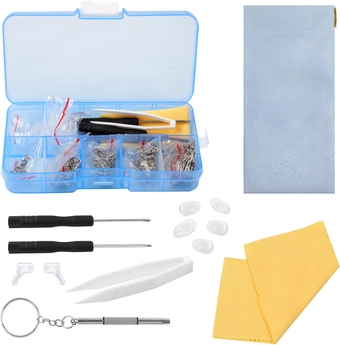 Eyeglass Repair Kit - 500Pcs Quality Stainless Steel Screws and Silicone Nose Pads - Essentials for Eyeglasses, Sunglasses, and Watches.