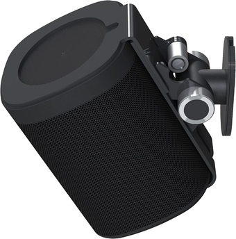 Security Lock Wall Mount - Wall Bracket for Sonos One, One SL, and Play:1 Featuring High-Grade Security Keyed Lock and Secure Fit - Perfect for Residential and Commercial Spaces, Black