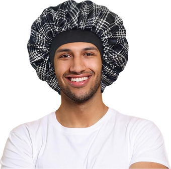 Silk Bonnet for Sleeping Satin Bonnet Wide Elastic Band Double Layer Bonnet Large Bonnet for Women Curly Hair
