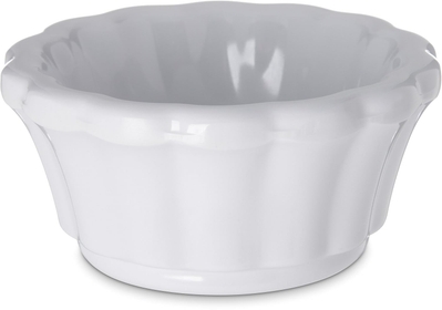 Carlisle FoodService Products CFS 4394202 Scalloped Ramekin, 1 oz., 1.32 "Height, 2.75 "Width, 2.75 "Length, Melamine, White (Pack of 48)