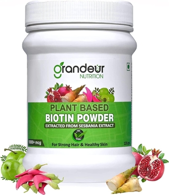 Plant Based Biotin Powder for Strong Hair & Healthy Skin with Sesbania Extract, Bamboo Shoot, Amla, Taramind- 120g | Hair Fall Control | Hair Growth |