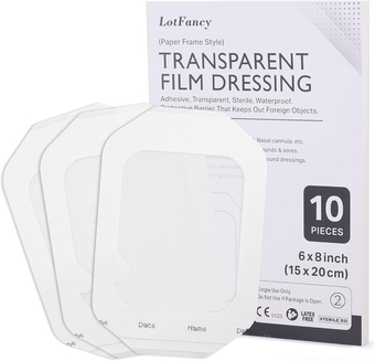 Transparent Film Dressing, 6x8 inch, 10PCS, Waterproof Wound Cover Bandage Tape, Adhesive Film Dressing for Post Surgical, Scar Therapy, Medical Supplies, Tattoo Dressings