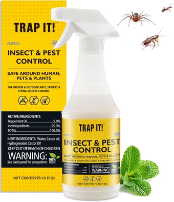 Insect Repellent Peppermint Oil Spray for Bugs, 16OZ Natural Pest Control Spray for Home Kitchen Ant Spider Roach Fly Killer, DEET-Free Pet Family Safe Bug Spray Indoor Outdoor Patio Yard