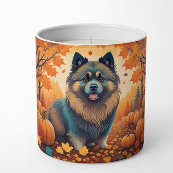 DAC1053CDL Keeshond Fall Decorative Soy Candle Nature Soy Wax Essential Oil Home Decor Ideal for Bedroom Kitchen Bath Office Gift, 10 oz