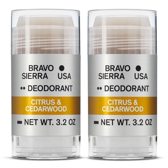 Aluminum-Free Natural Deodorant for Men by  , 2-Pack - Long Lasting All-Day Odor and Sweat Protection - Citrus and Cedarwood, 3.2 oz - Paraben-Free, Baking Soda Free, Vegan & Cruelty-Free