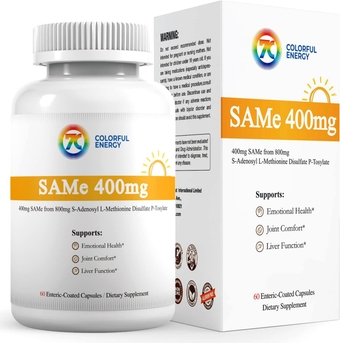 Sam-e 400mg Supplement (S-Adenosylmethionine), B-Vitamins Added to Enhance Sam e Effectiveness, Mood and Joint Comfort, Non-GMO, Gluten-Free, 60 Enteric Coated Capsules
