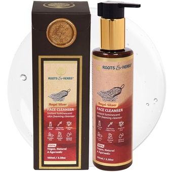 Skin Foaming Cleanser Face Wash for Women & Men - Royal Silver Indulgence Facial Wash with Ayurvedic Herbs, Aloe Vera, & Jojoba Oil - Face Cleansing Foam for All Skin Types - 3.38oz