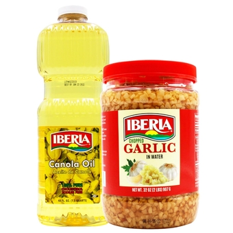 Canola Oil, 48 Ounce +  Chopped Garlic In Water, 32 Ounce