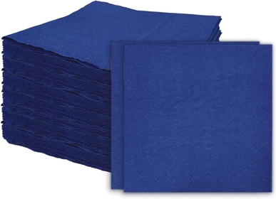 100 pcs 2-Ply Navy Blue Napkins Folded 5 x 5 inch Disposable Cocktail Napkins Paper Napkins for Dinner Wedding Party Beverage Napkins