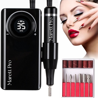 Nail Drill fessional Rechargeable, 35000RPM, Portable E-File Long Life Battery, Electric Tool for Acrylic NailNatural Extension Poly Nail Gel, High Speed, Manicure/Pedicure. (Black)