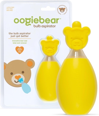 : Baby Nasal Aspirator - Safe Booger & Earwax Remover for Newborns, Infants, Toddlers - Better Syringe, Airtight Suction, Nose Sucker - Essential Baby Stuff, Diaper Bag Must-Haves, Yellow