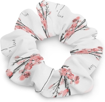Japanese Cherry Blossom Hair Scrunchies Elastic Hair Bands Hair Ties Ropes Ponytail Holders for Women Great Gift