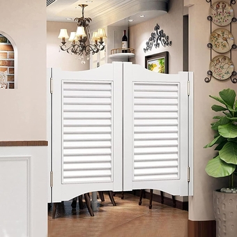 Swinging Door/Cafe Door Indoor/Solid Wood Saloon Door Includes Hinges, Cowboy Swinging Door,for Stairs Bathroom Bedroom Balcony (Color : B, Size : W85cmxh90cm(33.4"x35.4"))