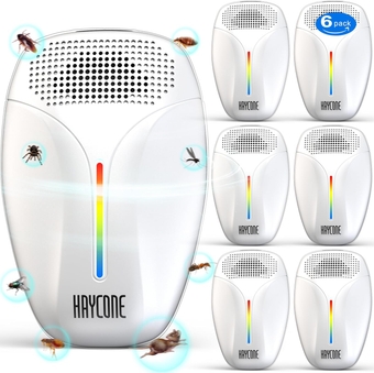 2023 Upgraded Version Ultrasonic Pest Repeller, Indoor Ultrasonic Repellent for Roach, Rodent, Mouse, Bugs, Mosquito, Mice, Spider, Ant,Electronic Plug in Pest Control,3 Mode Switching,6 Packs