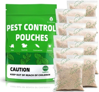 Pest Control Pouches, Rodent Repellent, Mouse Repellents, Peppermint Oil Mice Repellent, Rat Deterrent, Repel Rodents, Roach, Ant, Mosquito, Spider, Moths & Other Pest Repellent-10 Pouches